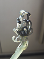 Ink Chrysanthemum Jade Pin