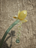 Golden Lotus Pendant Jade Hairpin