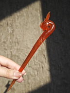 Crimson Phoenix Hairpin: Auspicious Embrace