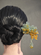 Golden-Green Peony Jade Hairpin