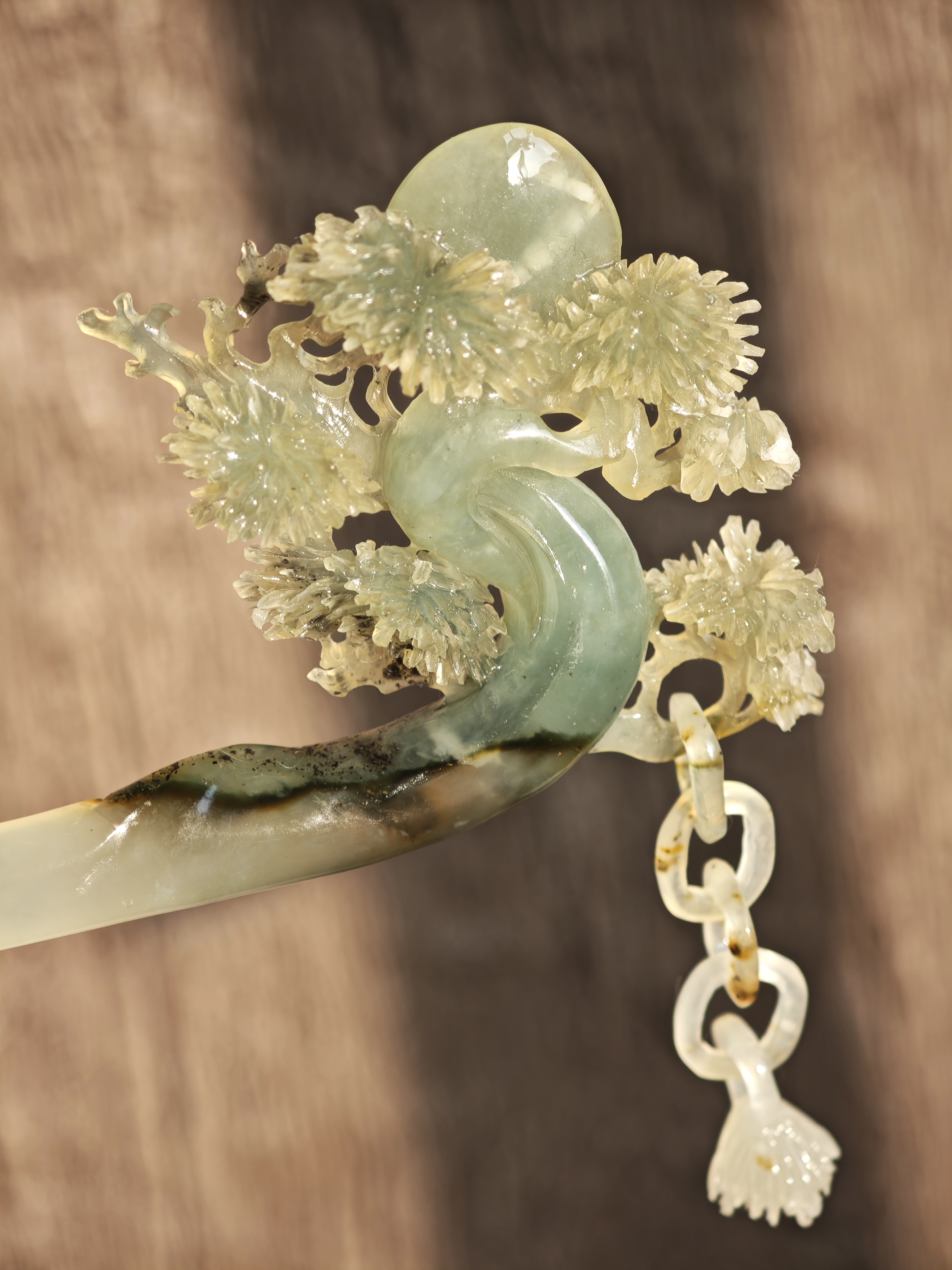 Pine Bloom Verdure Jade Hairpin