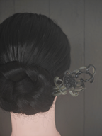 Ink Chrysanthemum Jade Pin