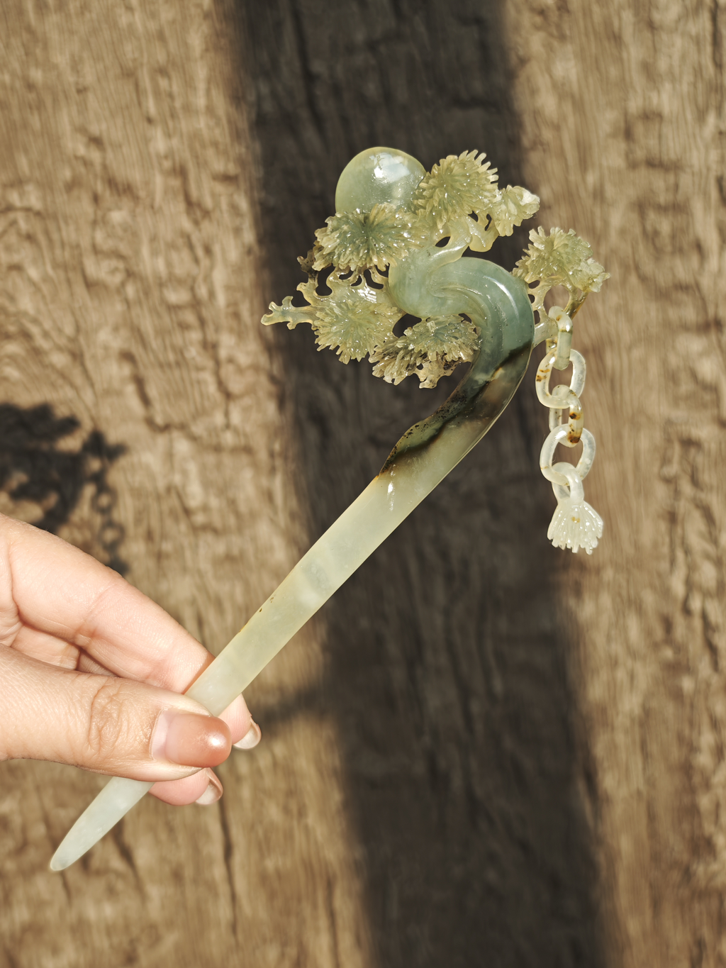 Pine Bloom Verdure Jade Hairpin