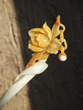 Golden Magnolia Jade Hairpin