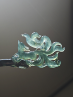 Azure Nine-Tailed Fox with Flowing Tails