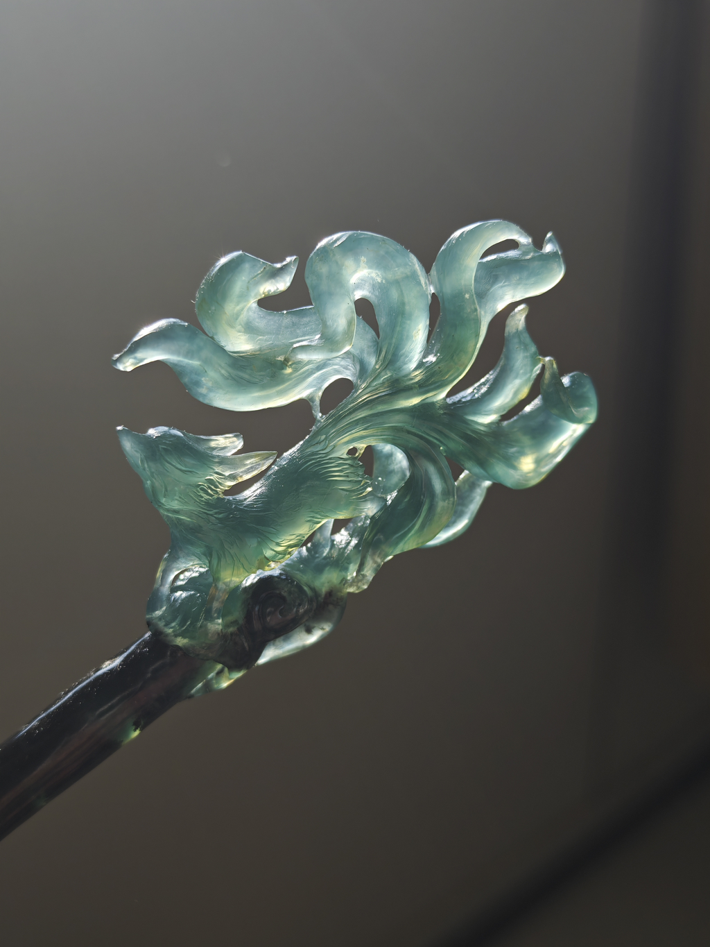 Azure Nine-Tailed Fox with Flowing Tails