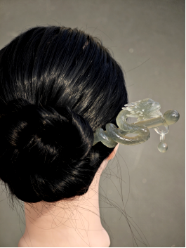 Lunar Frost Dragon Coil Hairpin