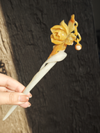 Golden Magnolia Jade Hairpin