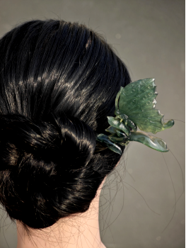 Azure Wings — Jade Butterfly Hairpin & Sculptural Decor