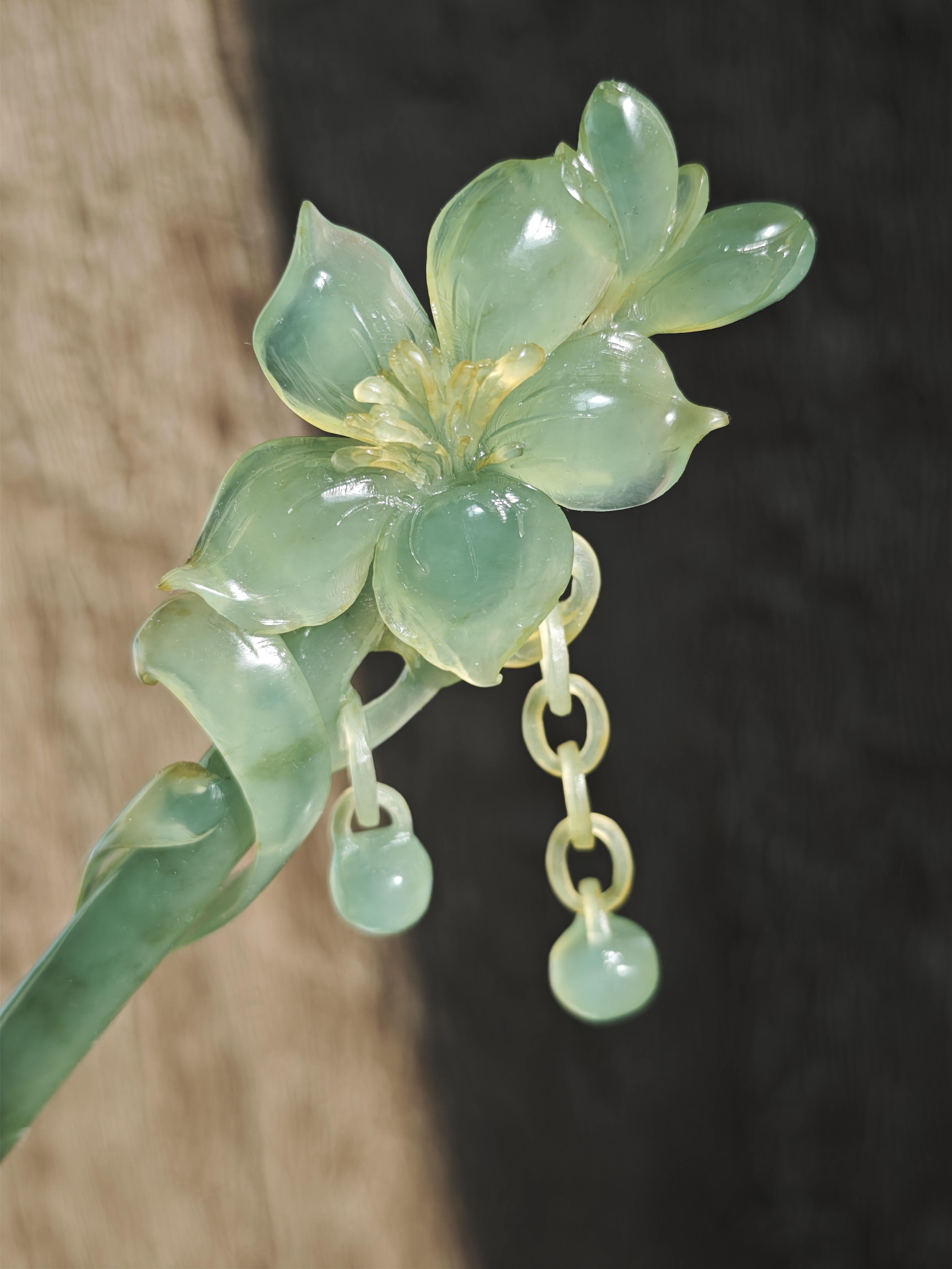 Verdant Lily Dew Jade Hairpin