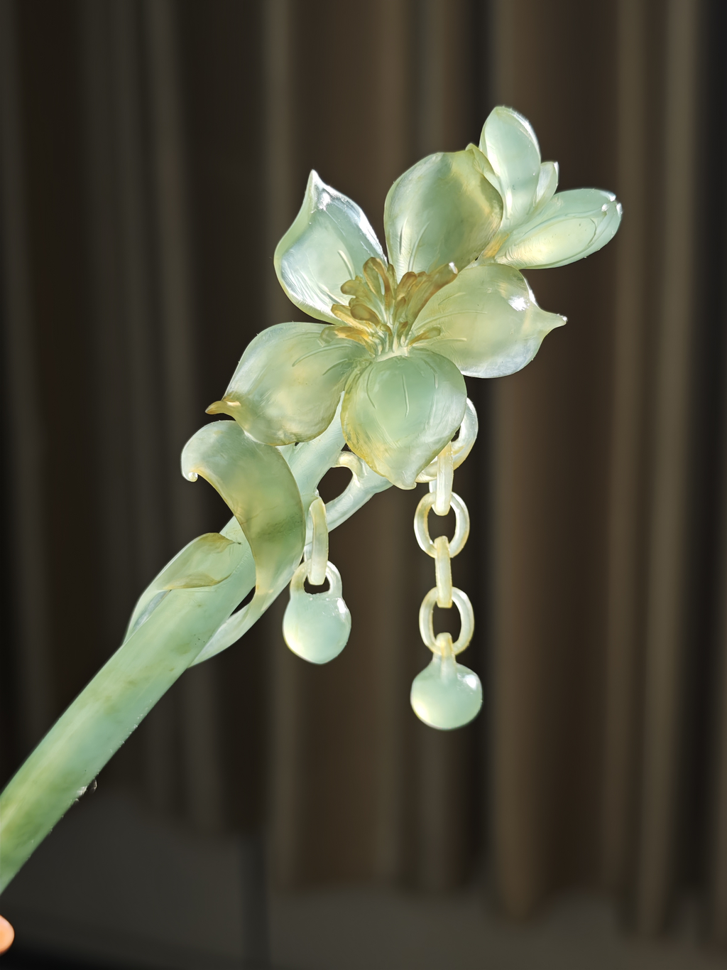 Verdant Lily Dew Jade Hairpin