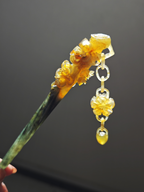 Golden Plum with Dangling Bloom