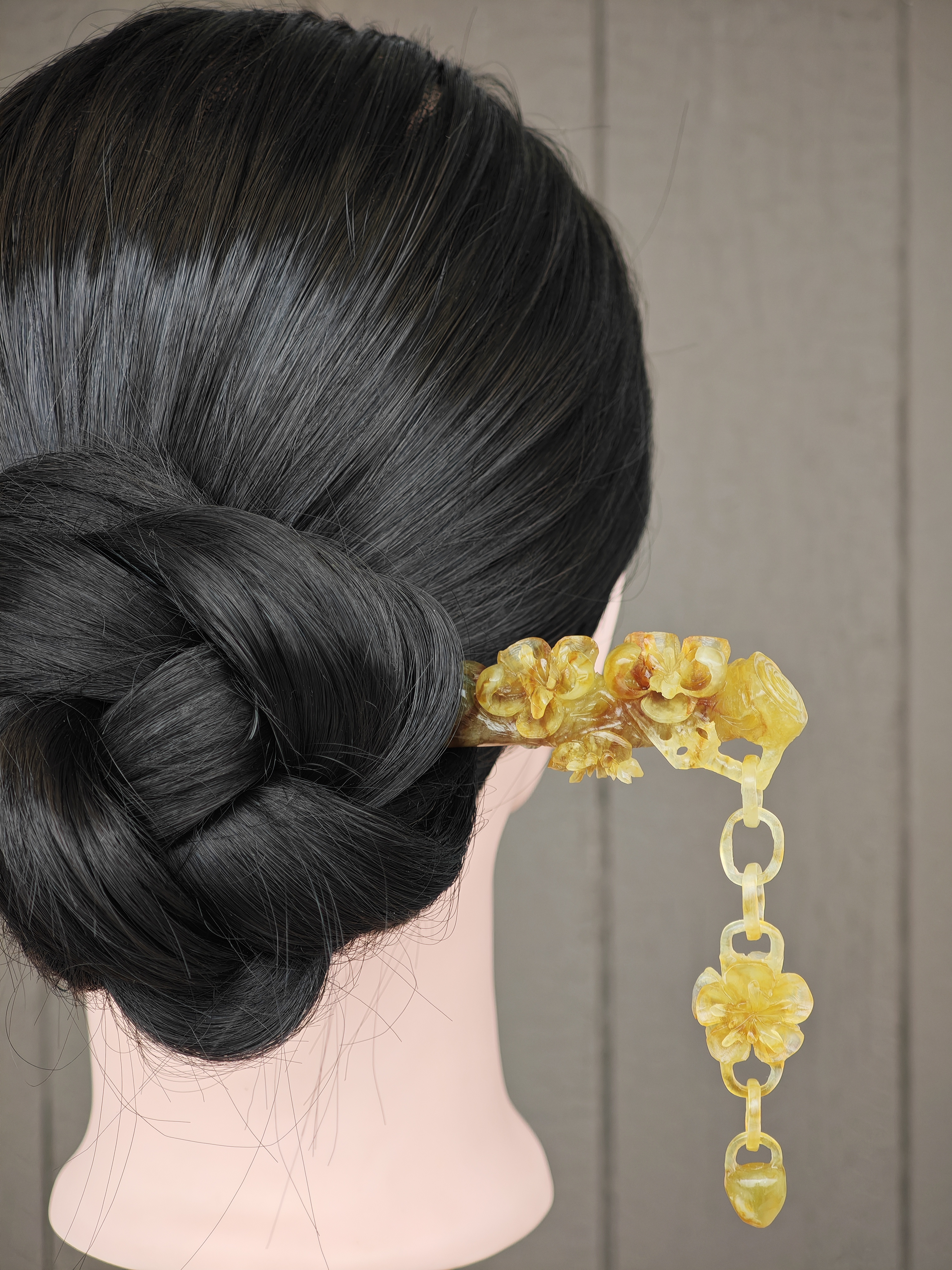Golden Plum with Dangling Bloom