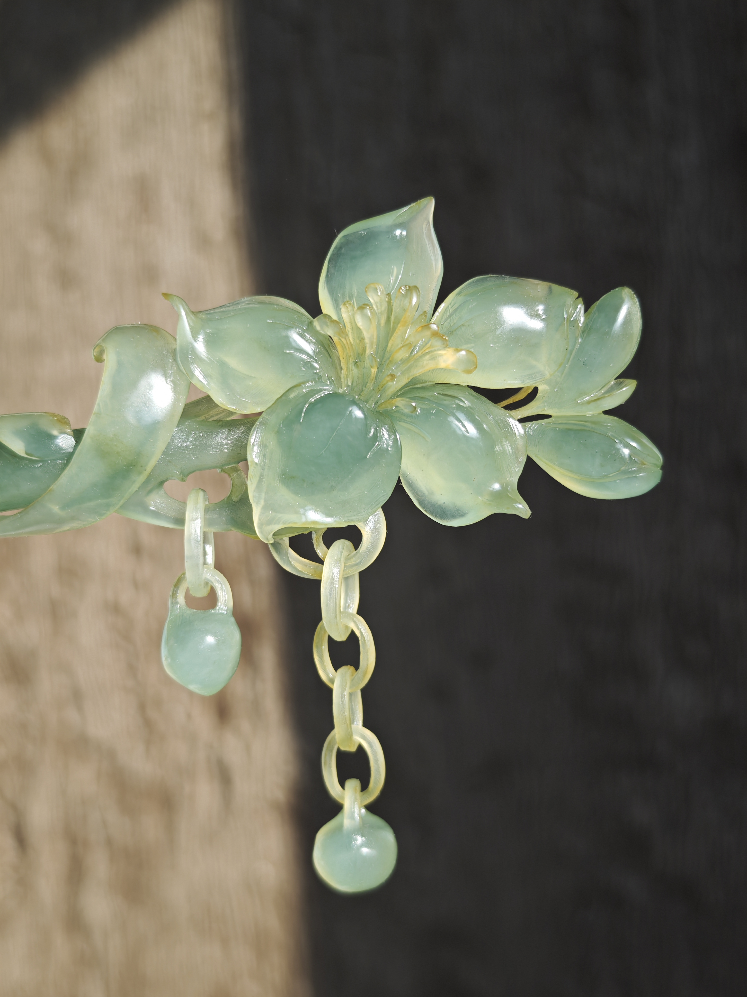 Verdant Lily Dew Jade Hairpin