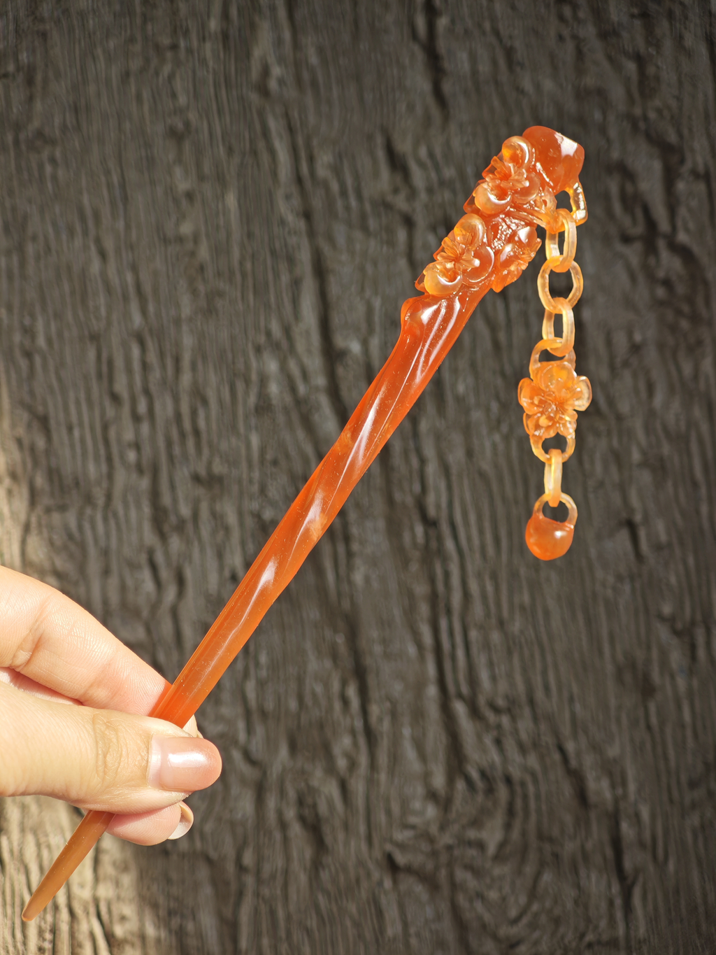 Crimson Plum with Dangling Blossom