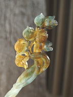 Emerald & Amber Bud Cluster Jade Hairpin