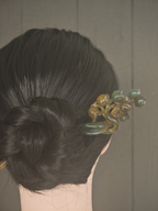 Emerald & Amber Bud Cluster Jade Hairpin