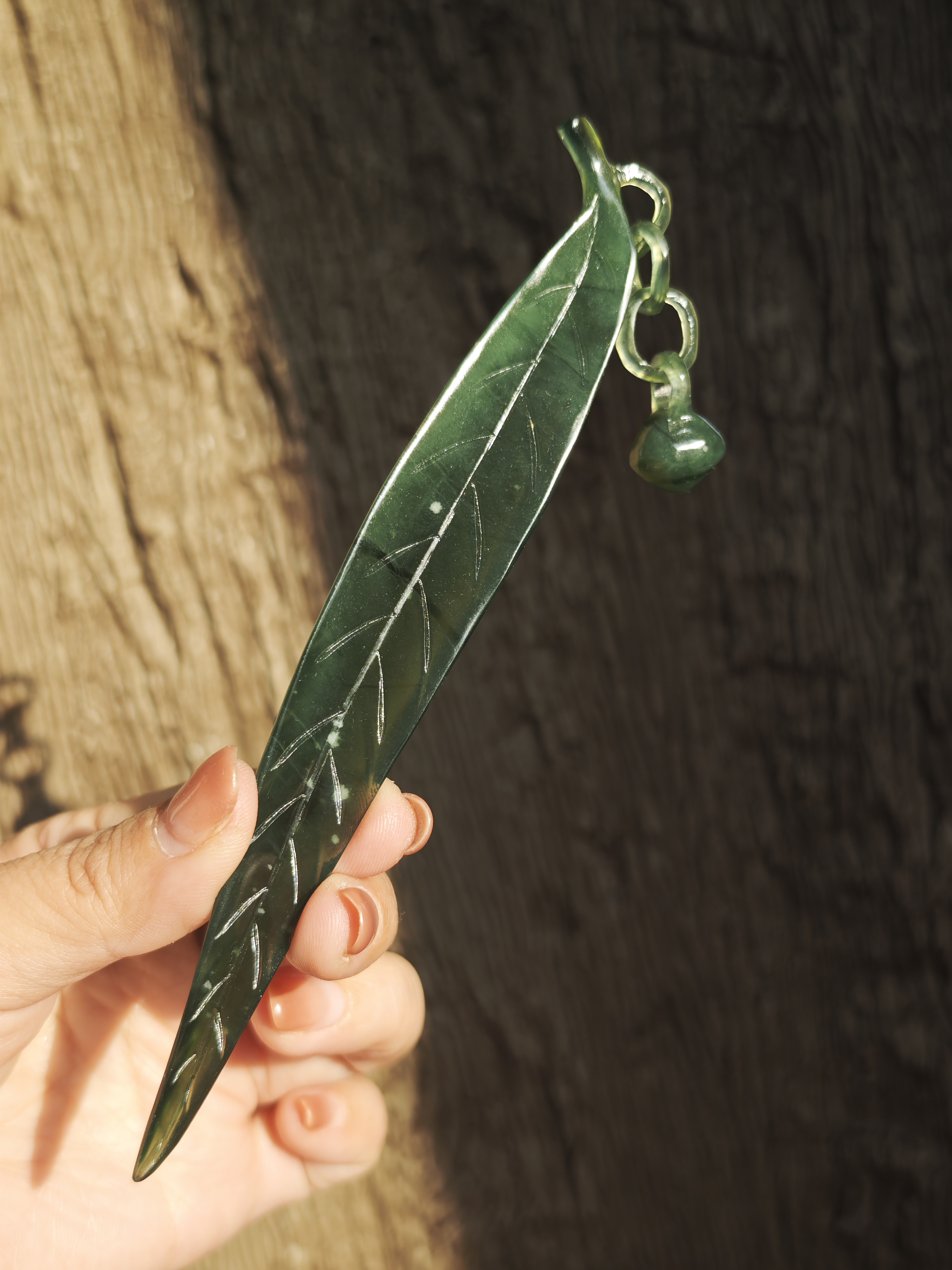 Verdant Leaf Jade Hairpin
