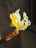 Jade Magnolia & Butterfly Hairpin