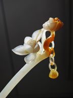 Jade Lotus with Dewdrop Hairpin