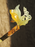 Jade Magnolia & Butterfly Hairpin