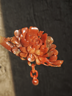 Scarlet Peony Jade Hairpin