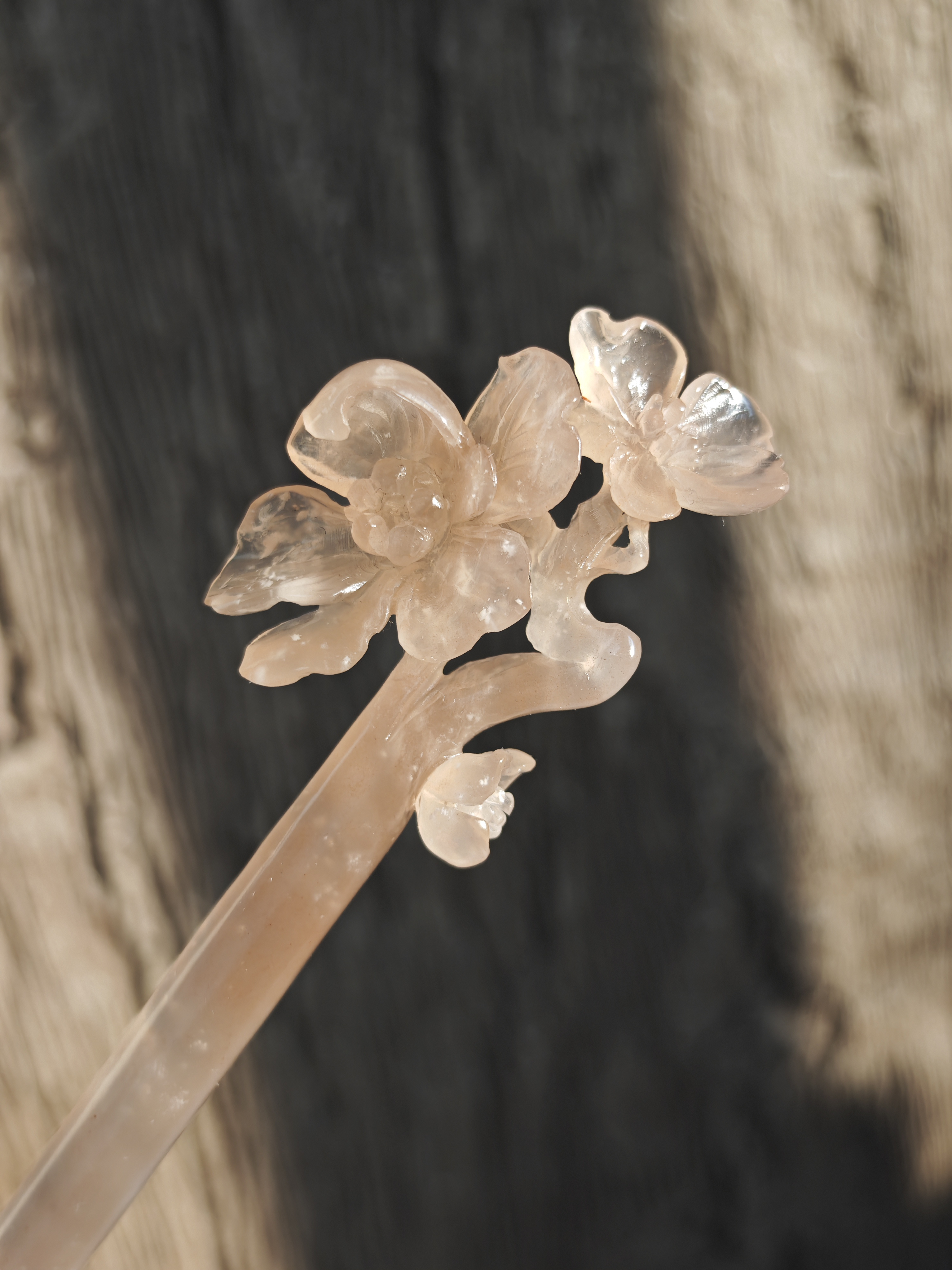 Pink Jade Blossom Hairpin
