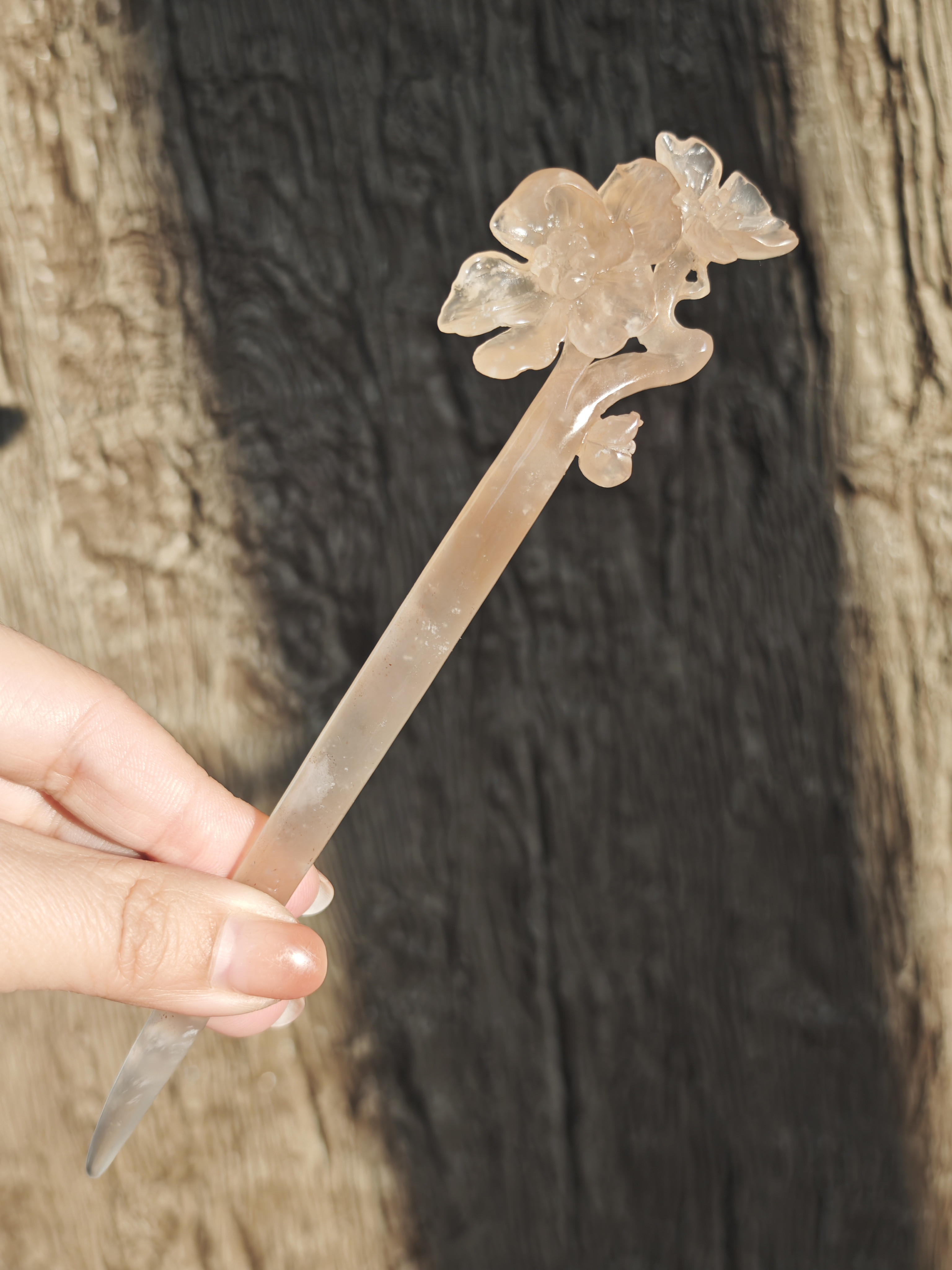 Pink Jade Blossom Hairpin