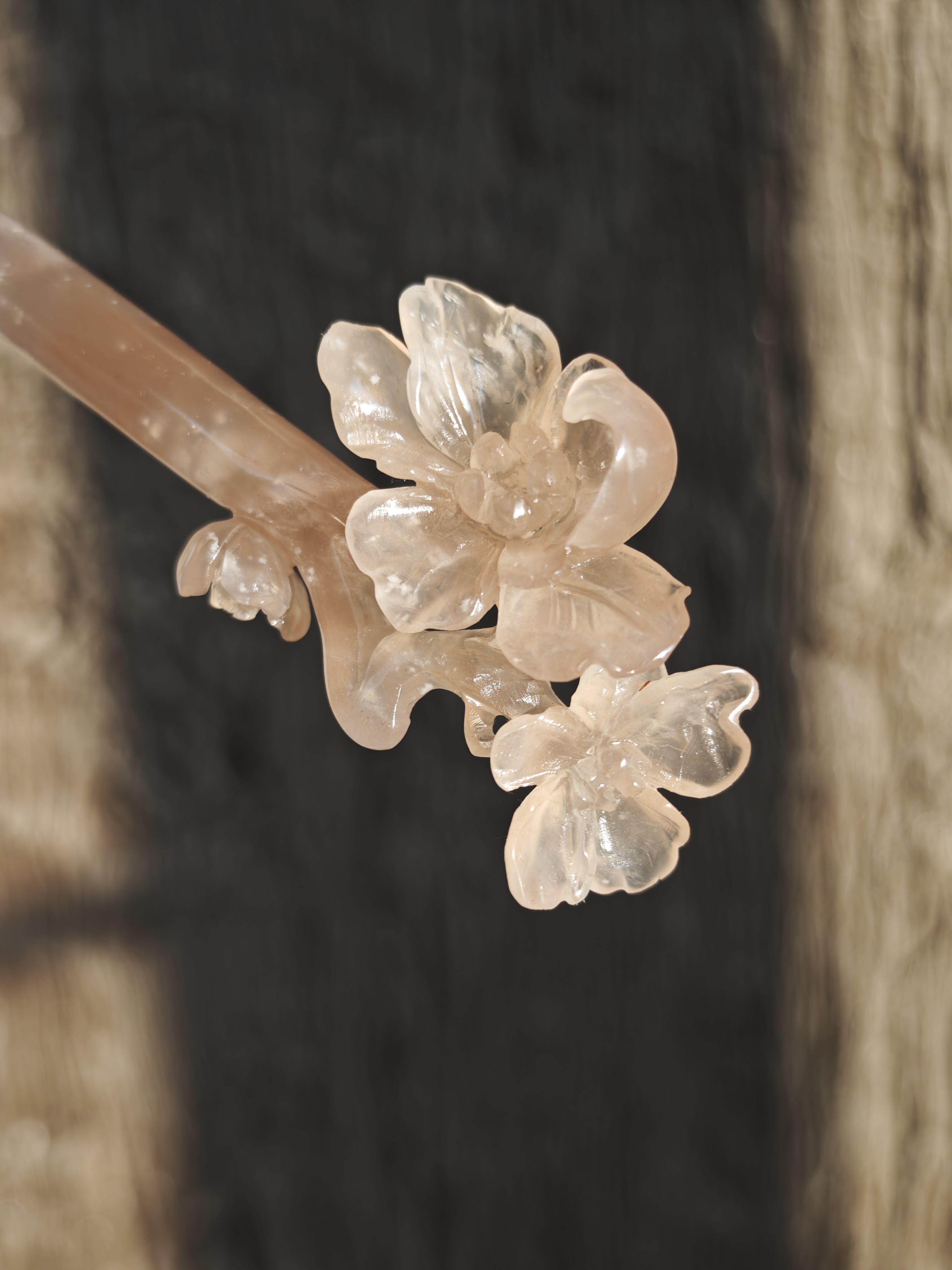Pink Jade Blossom Hairpin