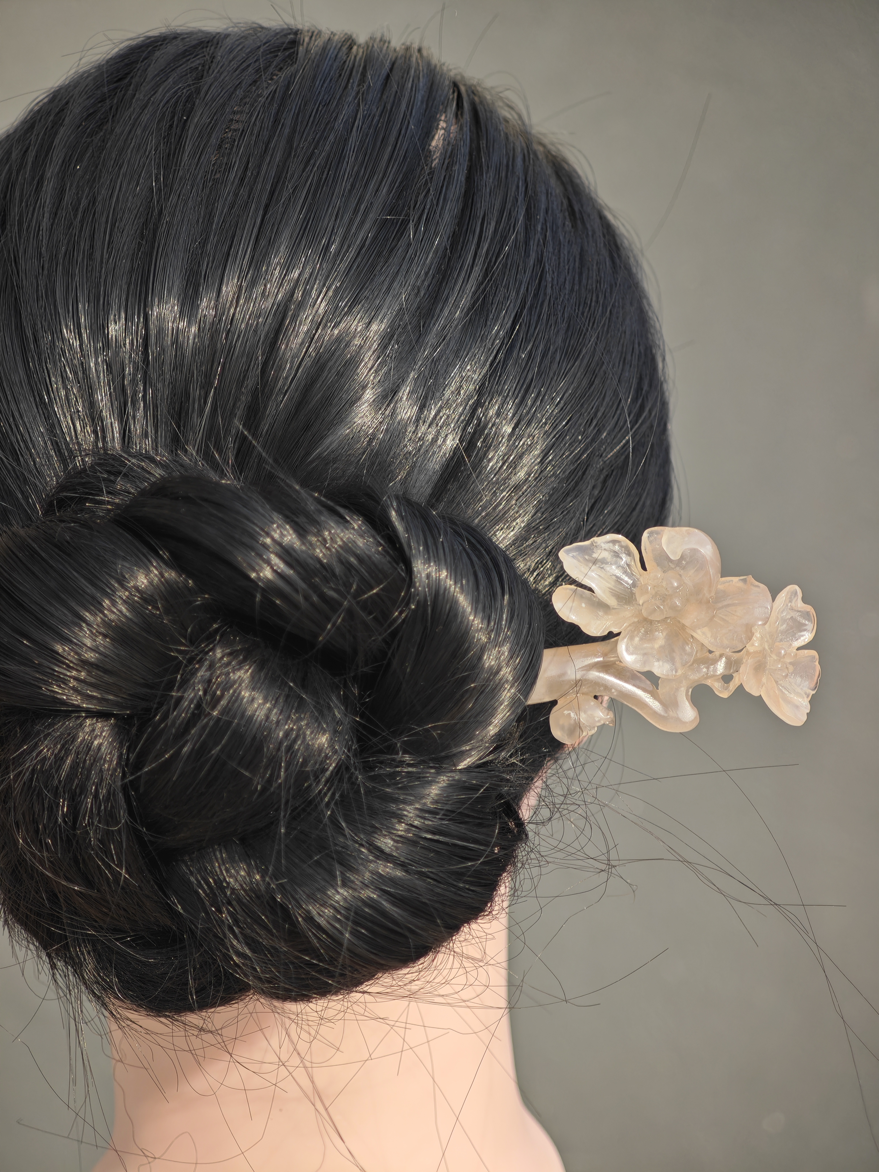 Pink Jade Blossom Hairpin