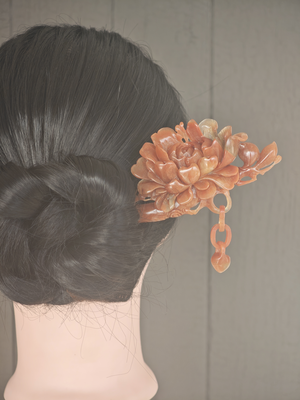 Scarlet Peony Jade Hairpin