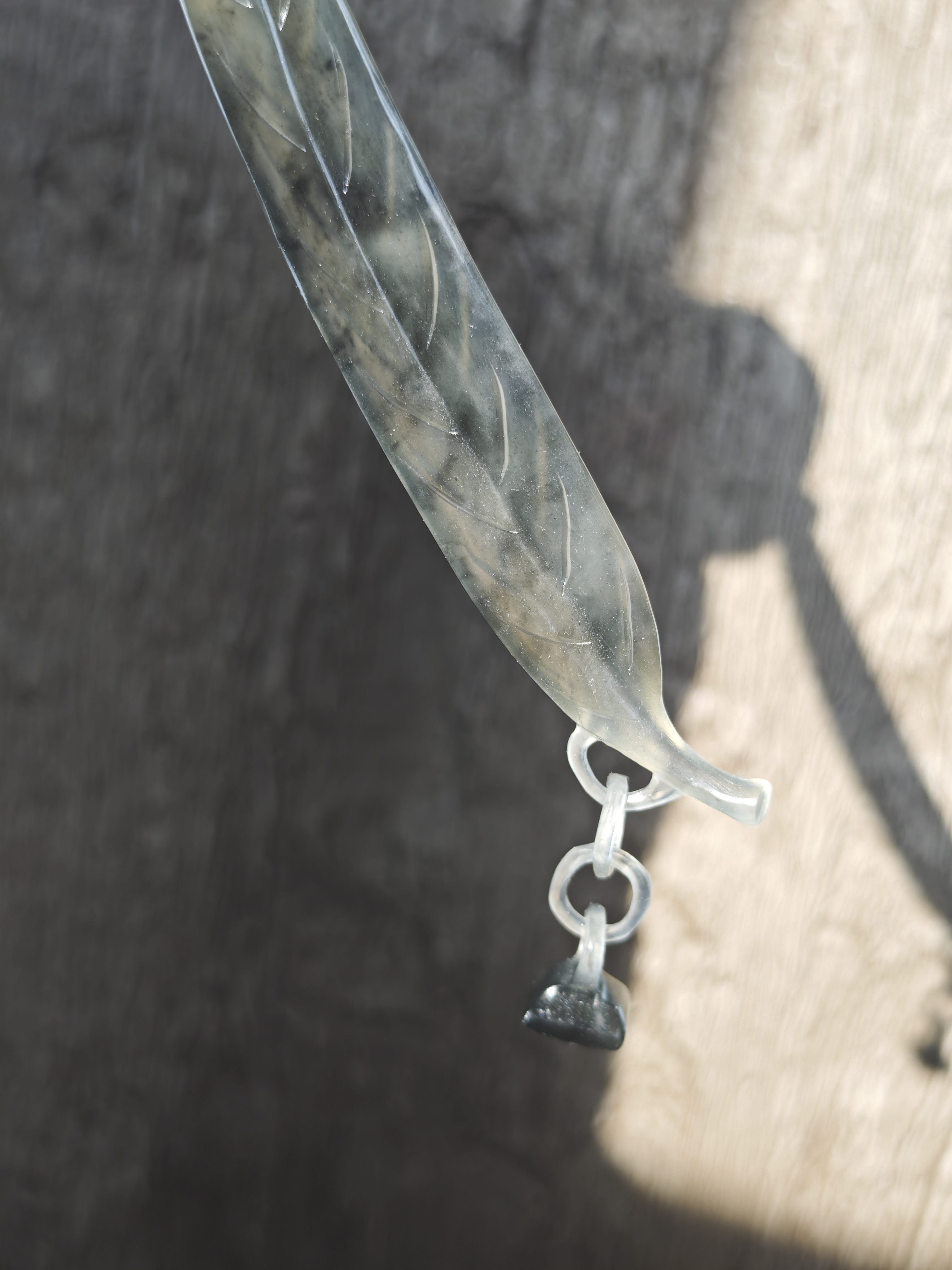 Smoky Leaf Draped Jade Hairpin