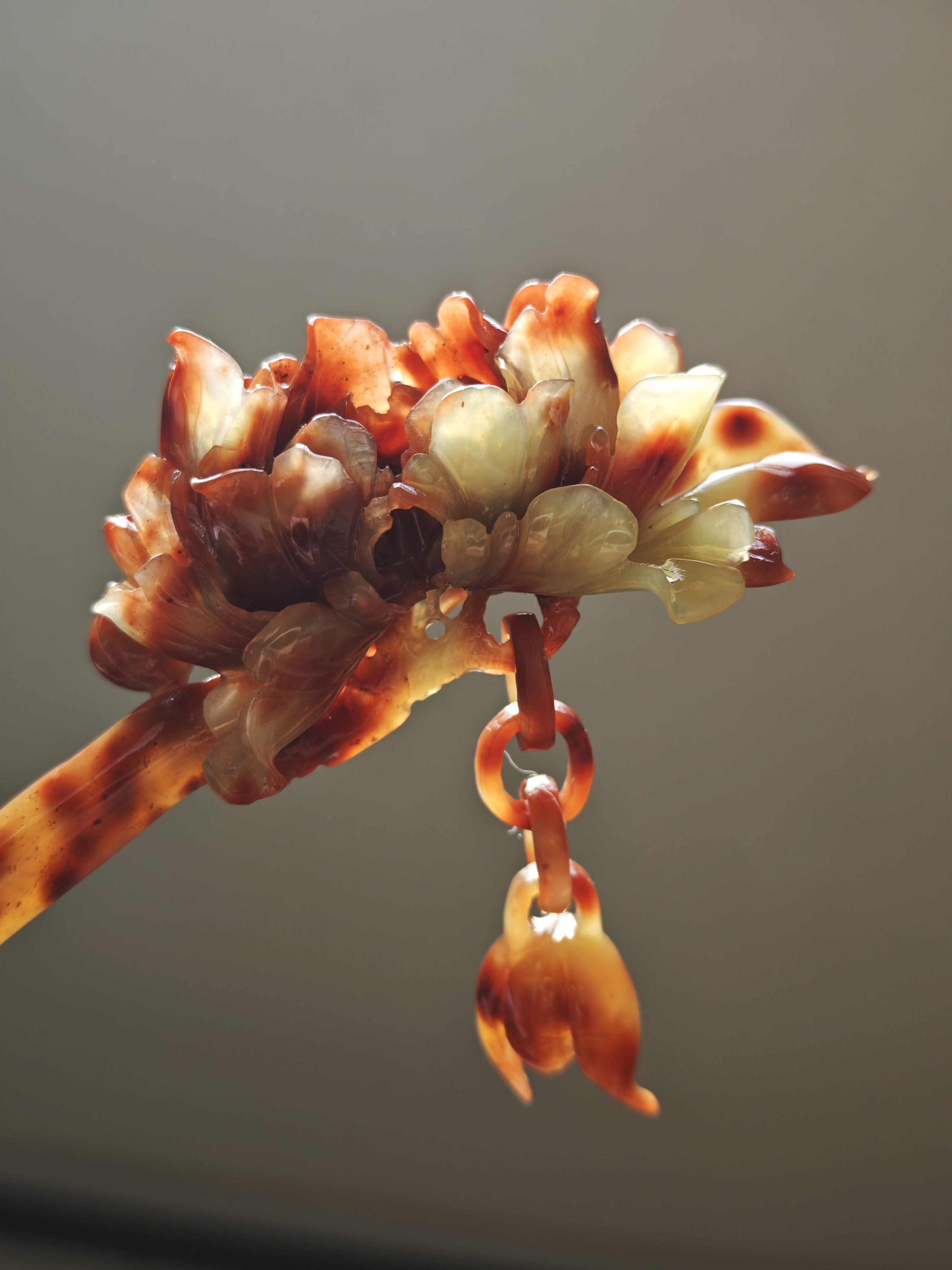 Crimson Blossom Jasper Hairpin