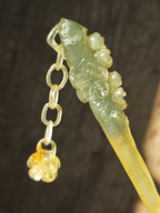 Lustrous Azure-Yellow Plum Jade Hairpin