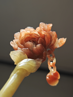 Crimson Peony Dew Jasper Hairpin