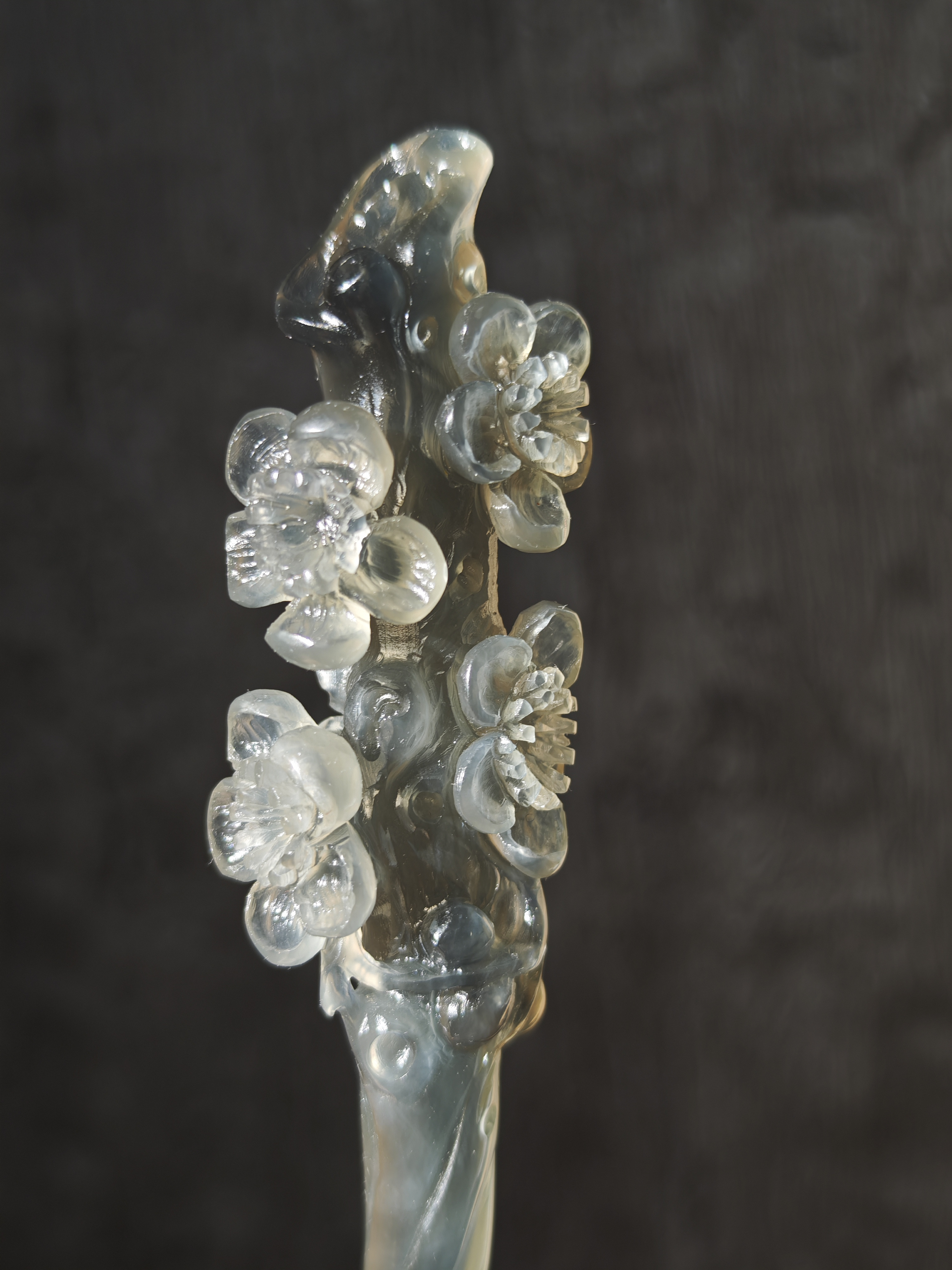 Smoky Plum Branch Jade Hairpin