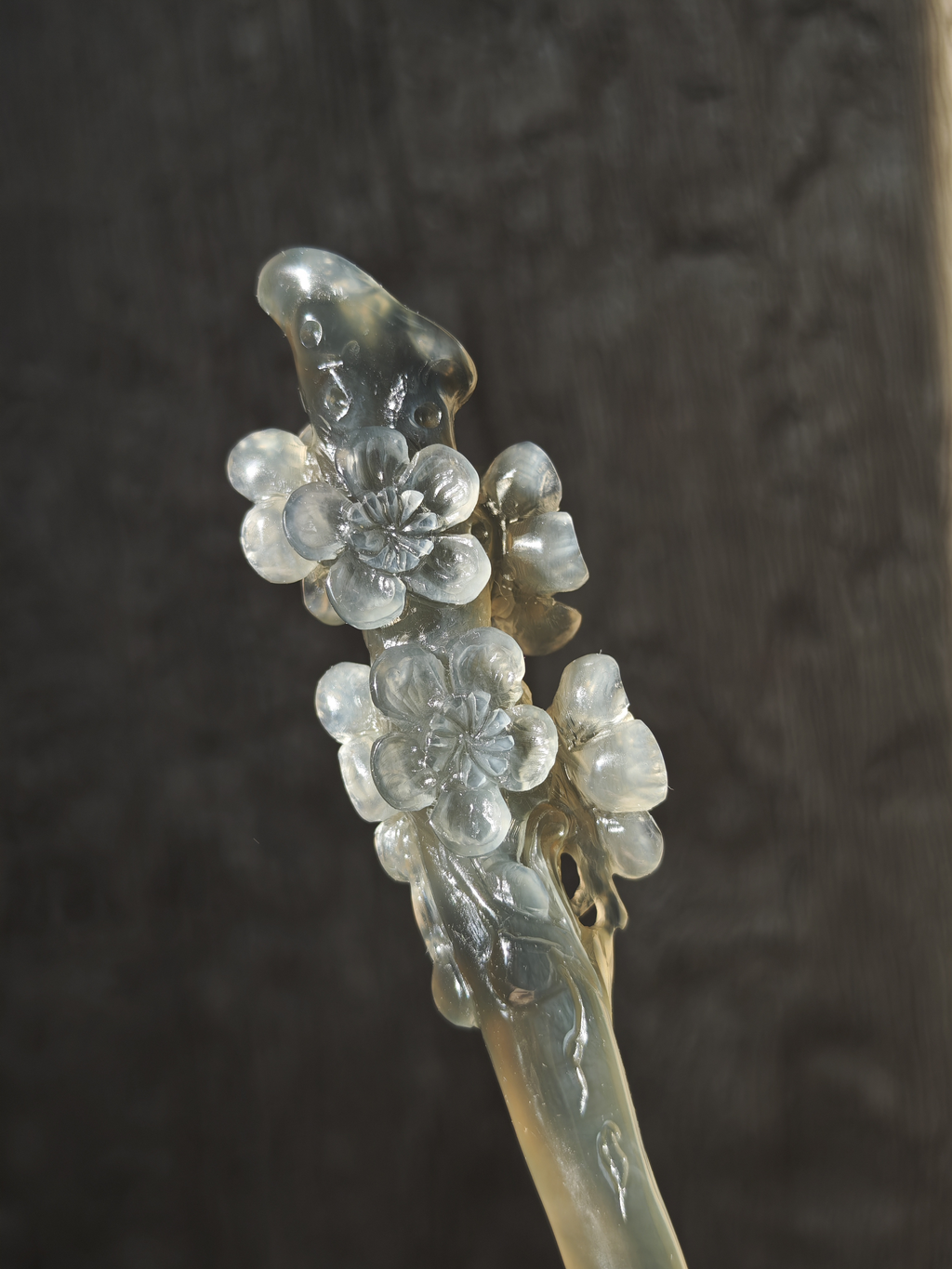 Smoky Plum Branch Jade Hairpin