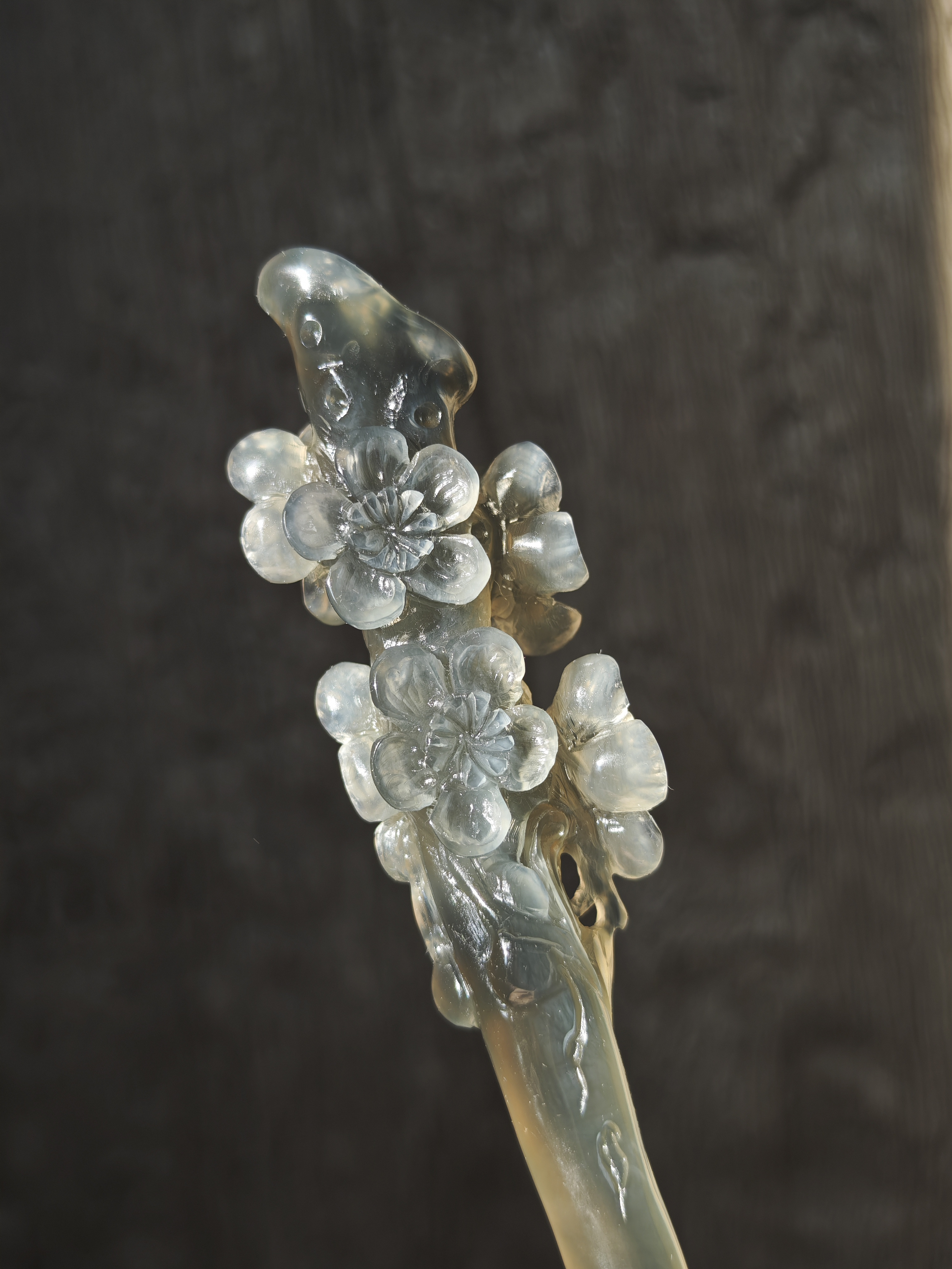 Smoky Plum Branch Jade Hairpin