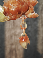 Crimson Peony Dew Jasper Hairpin