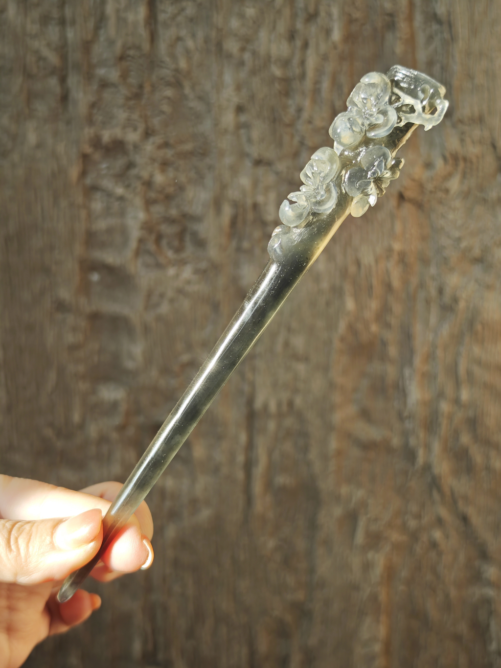 Moonlit Winter Plum Jade Hairpin