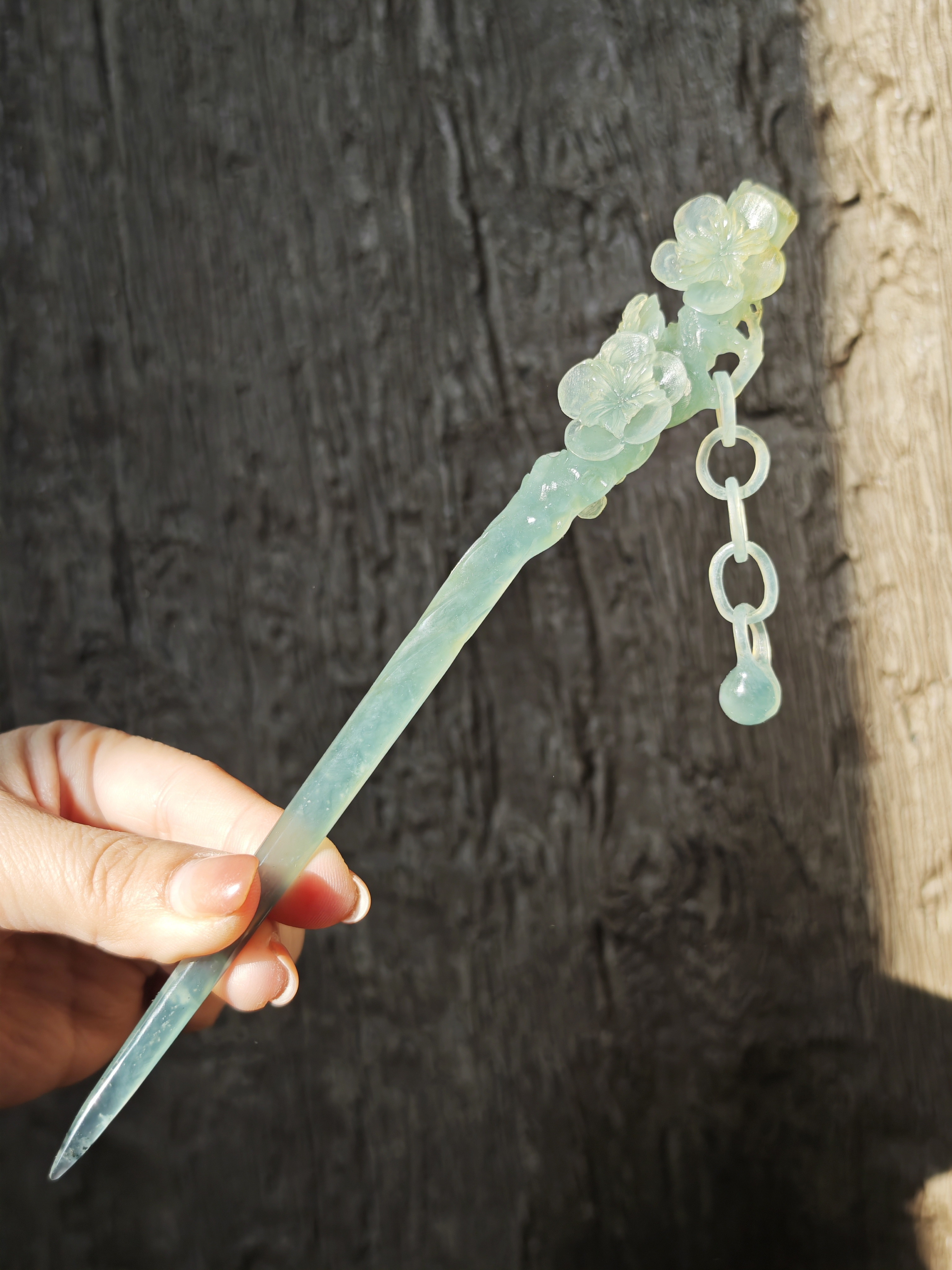Clear Brook Plum Jade Hairpin