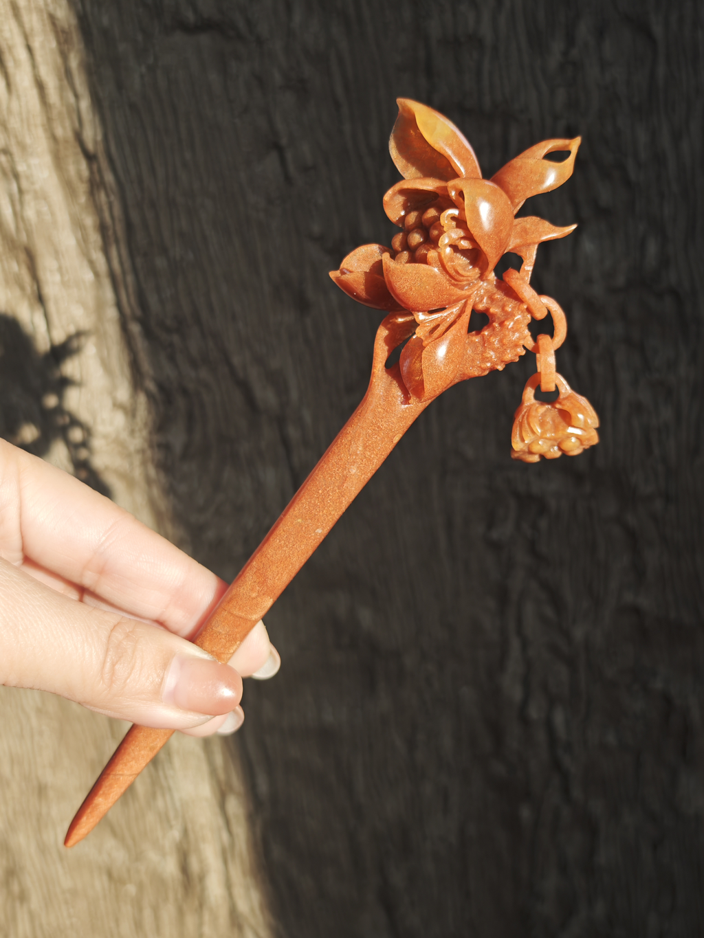 Golden Lotus Jade Hairpin