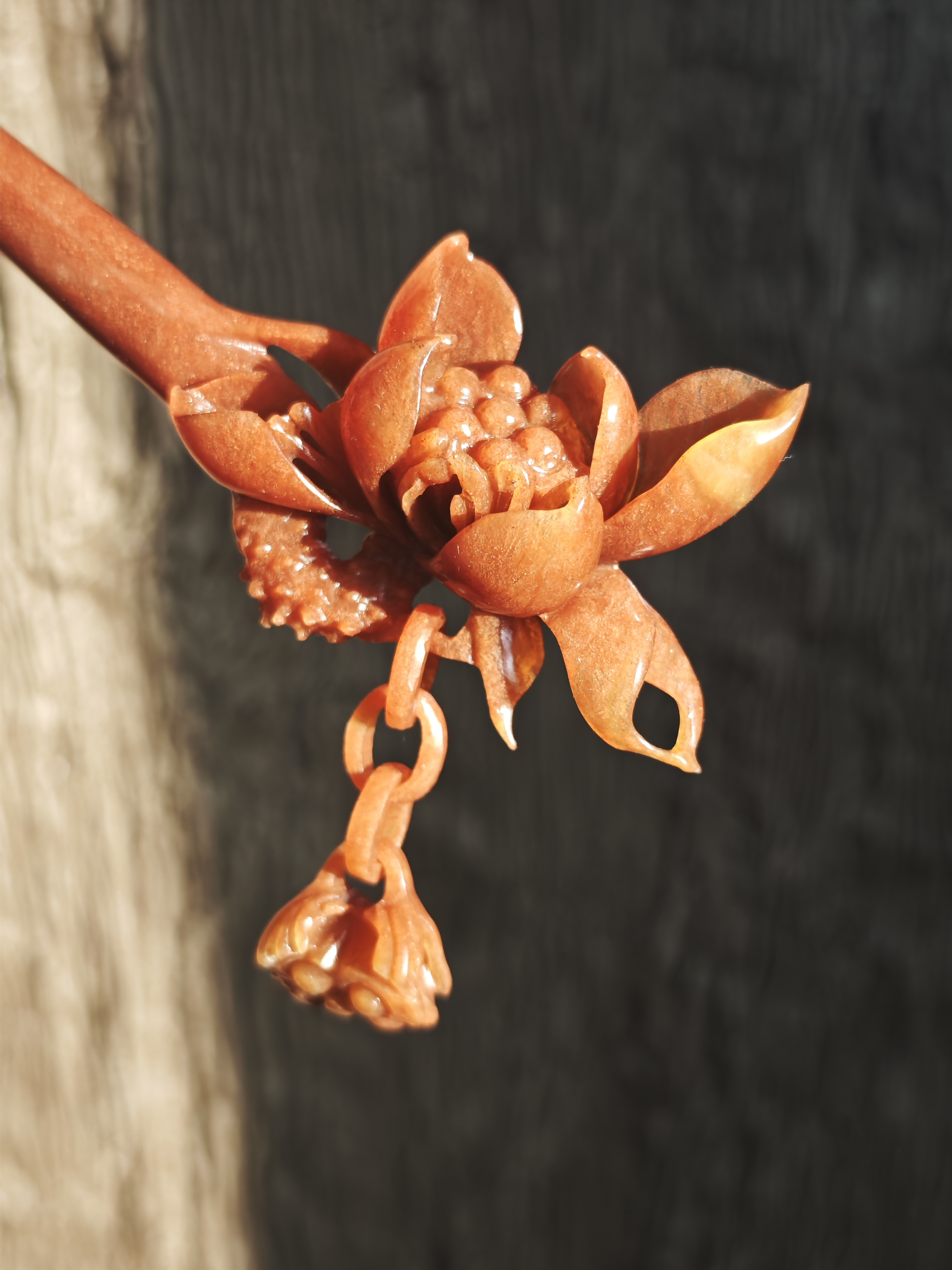 Golden Lotus Jade Hairpin