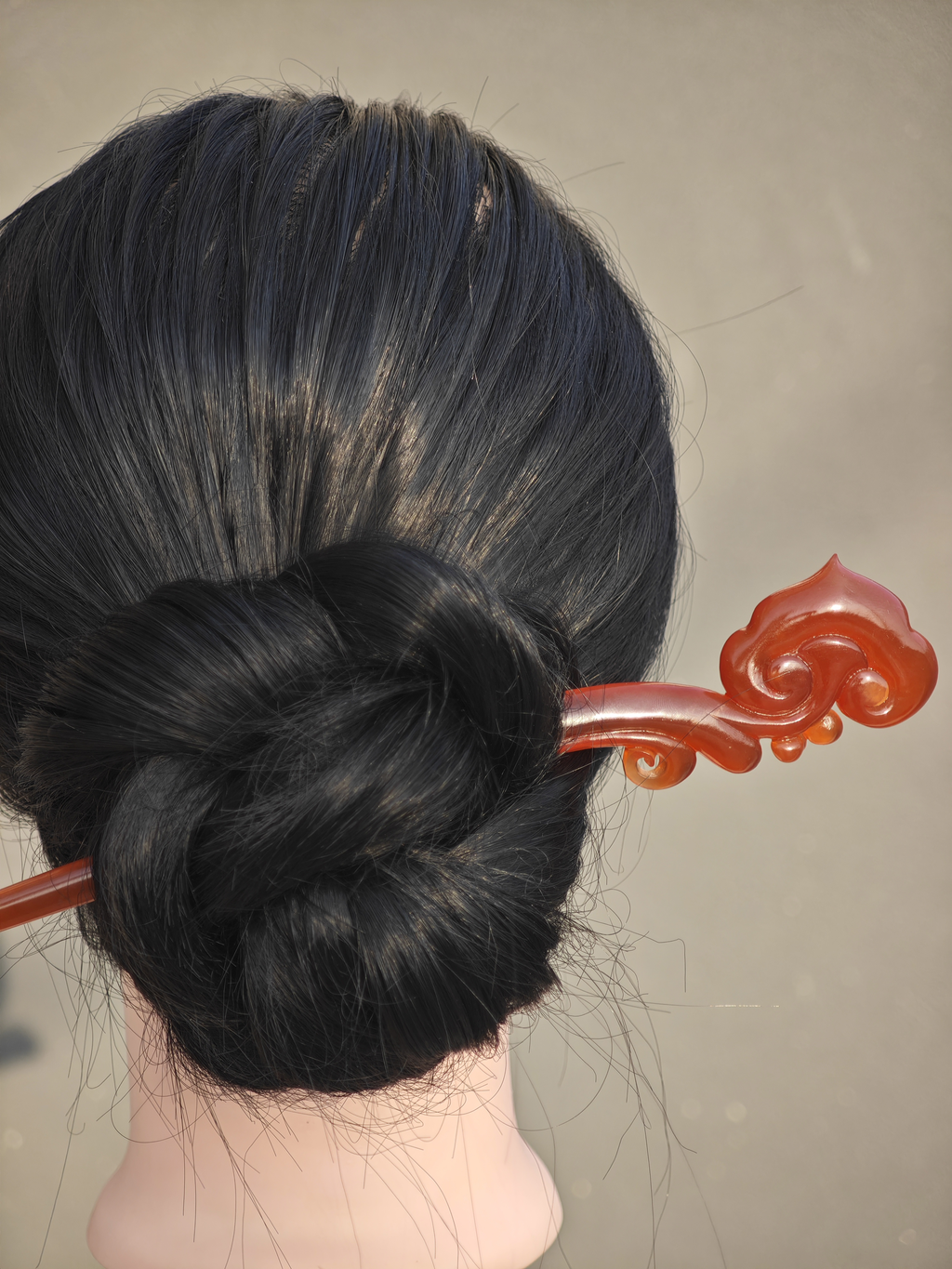Crimson Cloud Ruyi Hairpin