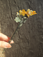 Golden-Emerald Plum Jade Hairpin