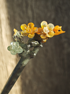 Golden-Emerald Plum Jade Hairpin