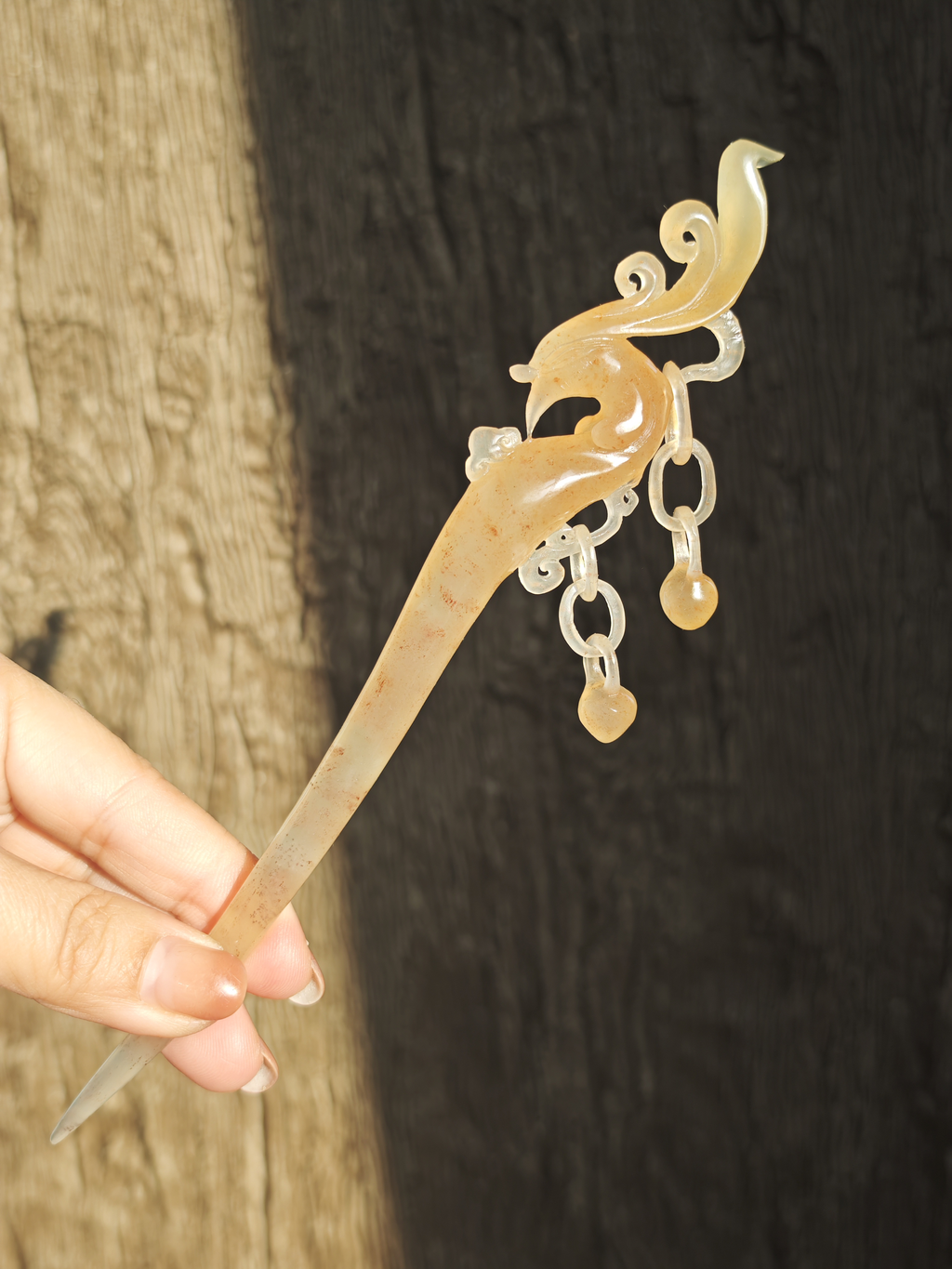 Warm Phoenix Jade Hairpin
