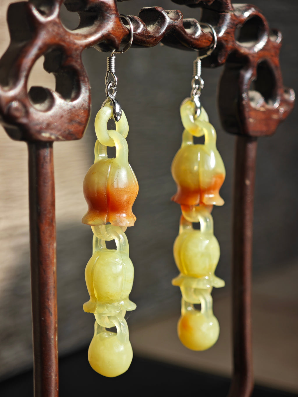 Lily of the Valley Dreams: Crimson Whisper Earrings