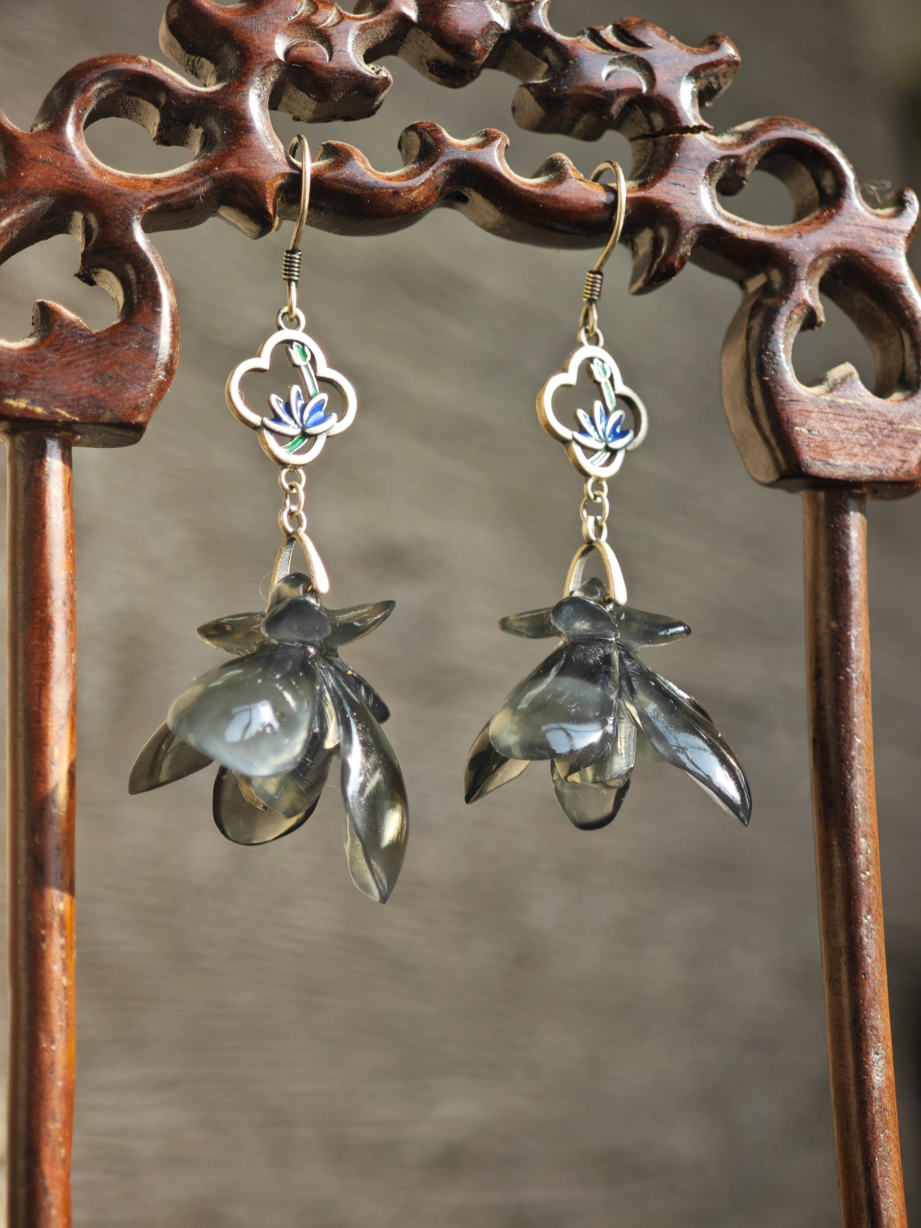 Lunar Haze Orchid Earrings