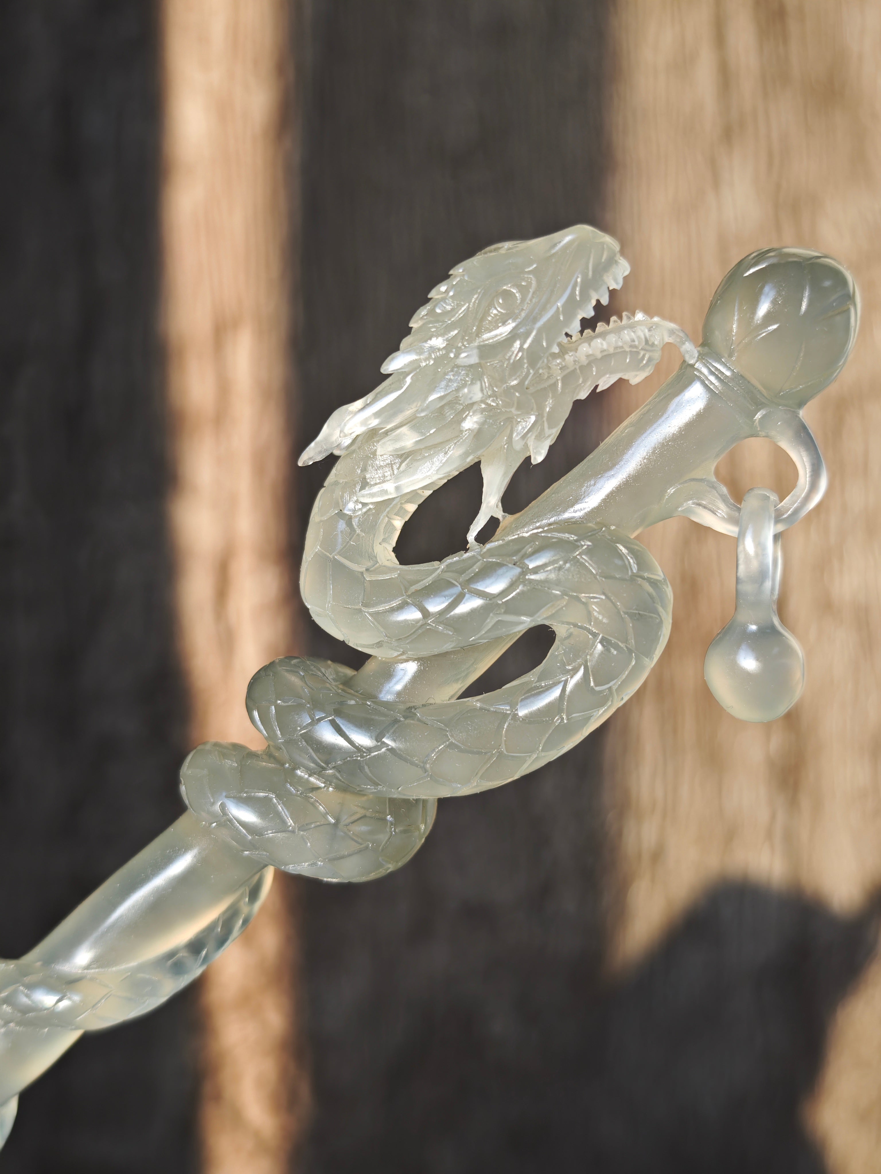 Lunar Frost Dragon Coil Hairpin